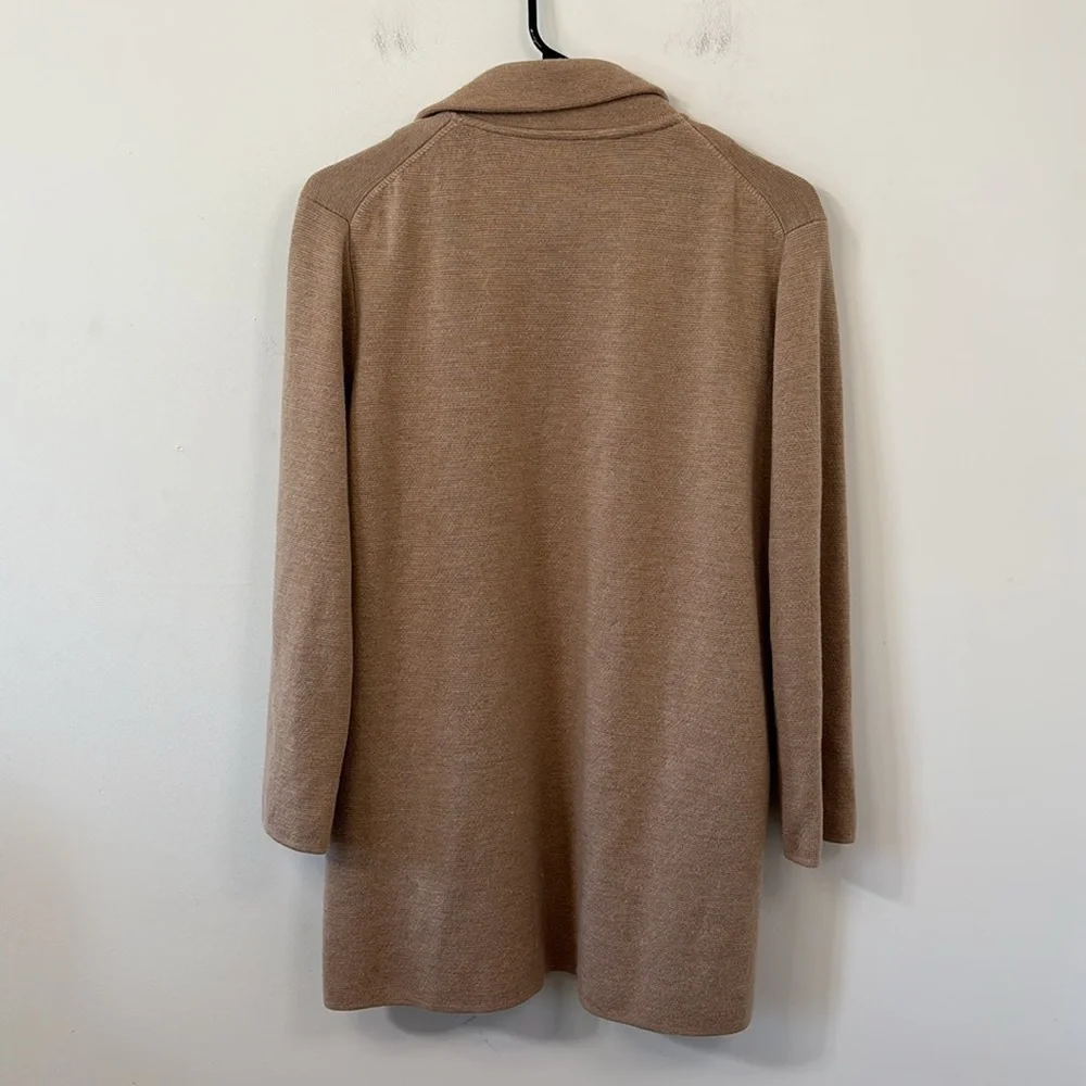 J.Crew Open-Front Sweater-Blazer 100% Merino Wool Tan Size Medium - Picture 7 of 9